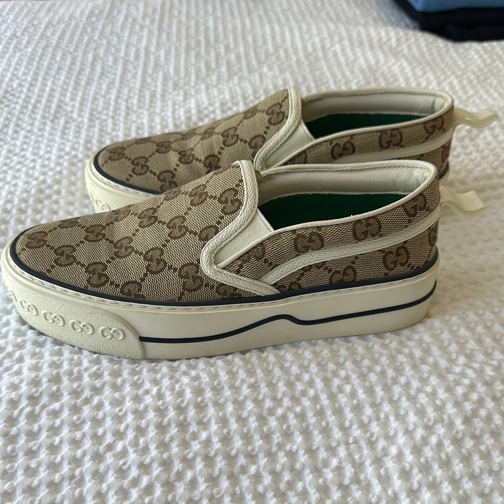 Gucci Wmns Tennis 1977 Slip-On 'Beige Ebony'